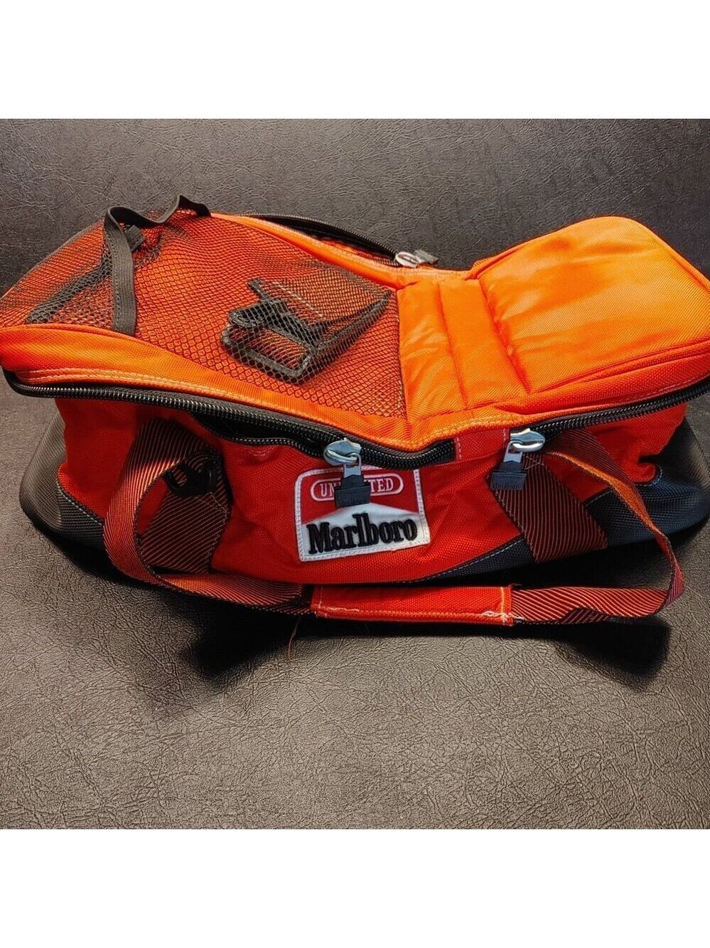 Vintage 1990s Marlboro Unlimited Dual-Sided Beach Cooler – Large Red Nylon Bag